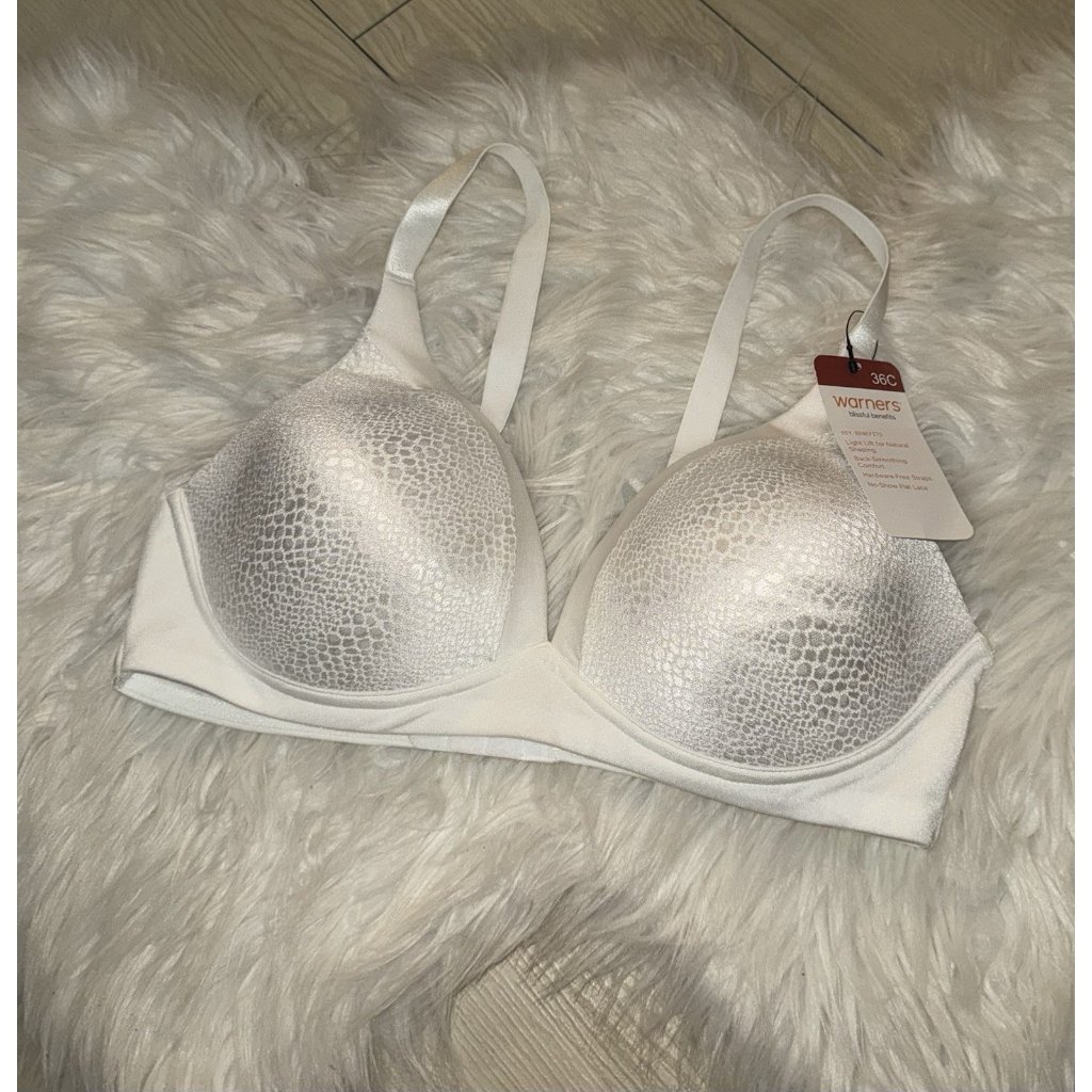 Warners W4013 Blissful Benefits Back Smoothing Bra Wf Lace Womens 36c White New
